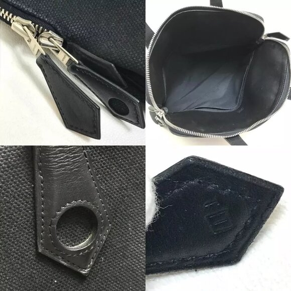 AUTHENTICITY GUARANTEED HERMES Sac Ibu PM Tote Bag Hand Bag Toile H Black - Picture 12 of 12